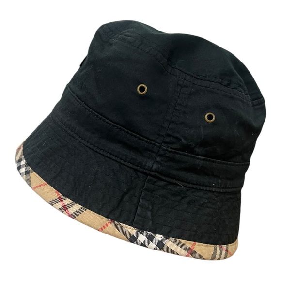 Burberry Hat Womens Small 22" Reversible Bucket Nova Check Plaid Y2K With Logo - Picture 7 of 10